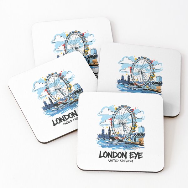 Item preview, London Eye Ferris Wheel UK Travel Art designed and sold by Merch by Das Design Studio.