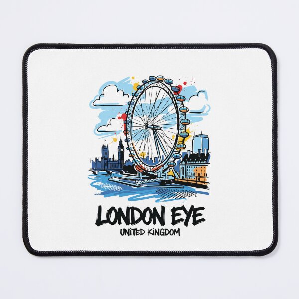Item preview, London Eye Ferris Wheel UK Travel Art designed and sold by Merch by Das Design Studio.