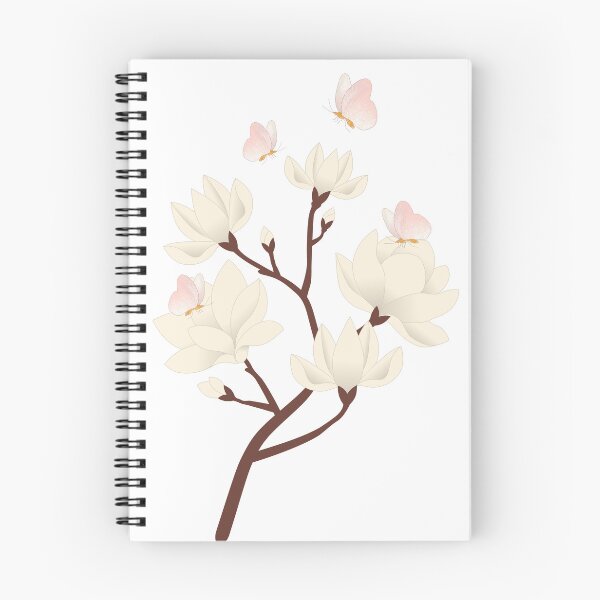 Item preview,  Soft Cream Magnolia Flower Branch Graphic with Pink Butterflies designed and sold by Rehnair.