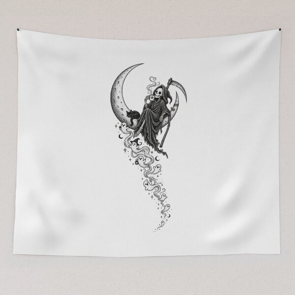Item preview, ✨ MOONSTRUCK & MACABRE ✨  • Whimsy After Dark - DEATH TAKES A MOON BREAK designed and sold by WheelieGdArt.