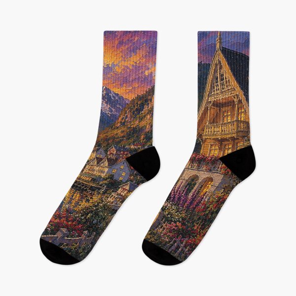 Item preview, Balestrand, Norway – a painting of a summer night in this beautiful Scandinavian city. designed and sold by GalleryKauffeld.