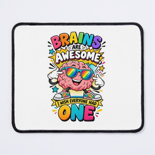 Item preview, Brains Are Awesome I Wish Everyone Had One Cute Cartoon Brain designed and sold by Mellow Doodle Co..