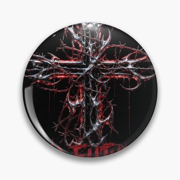 Item preview, No Future Liquid Metal Barbed Wire Cross Darkwear Streetwear designed and sold by swagprintss.