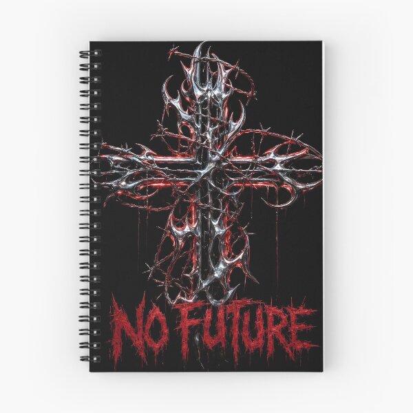 Item preview, No Future Liquid Metal Barbed Wire Cross Darkwear Streetwear designed and sold by swagprintss.