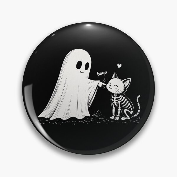 Item preview, Boo-P Ghost cat Skeleton Funny Cute Halloween Vintage designed and sold by Kladhadredo.