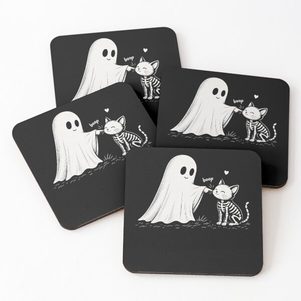 Item preview, Boo-P Ghost cat Skeleton Funny Cute Halloween Vintage designed and sold by Kladhadredo.