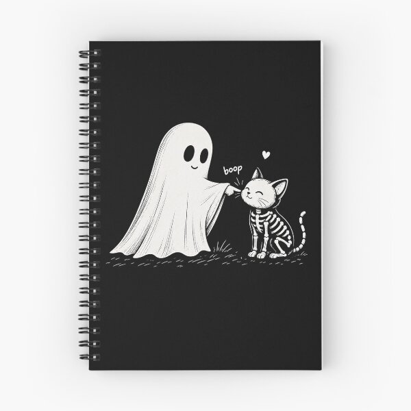 Item preview, Boo-P Ghost cat Skeleton Funny Cute Halloween Vintage designed and sold by Kladhadredo.