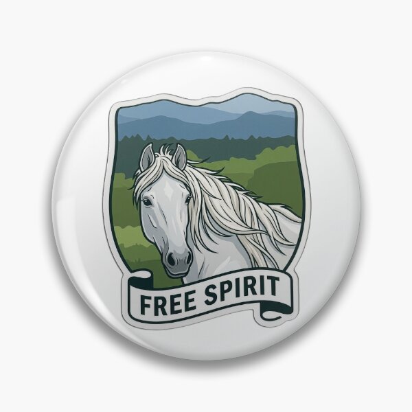 Item preview, Free Spirit White Horse Mountain Illustration designed and sold by FotoBastek.