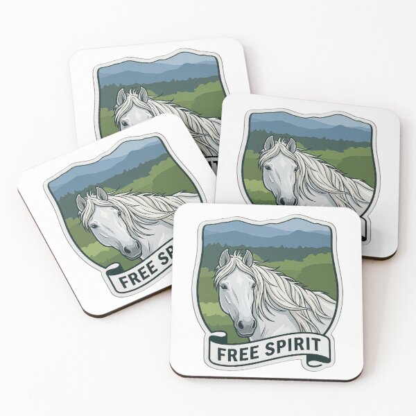 Item preview, Free Spirit White Horse Mountain Illustration designed and sold by FotoBastek.
