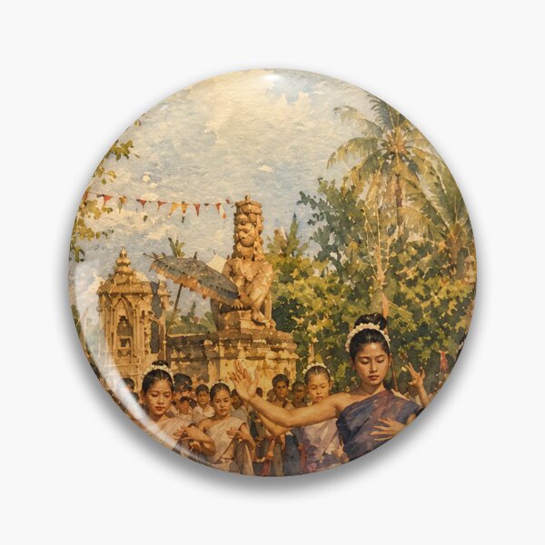 Item preview, Traditional Thai Festival Dance Watercolor Painting designed and sold by Koalangel.