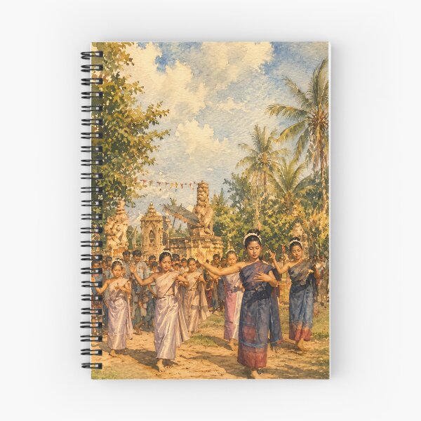 Item preview, Traditional Thai Festival Dance Watercolor Painting designed and sold by Koalangel.
