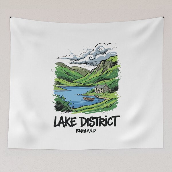 Item preview, Lake District England Countryside Art Print designed and sold by Merch by Das Design Studio.