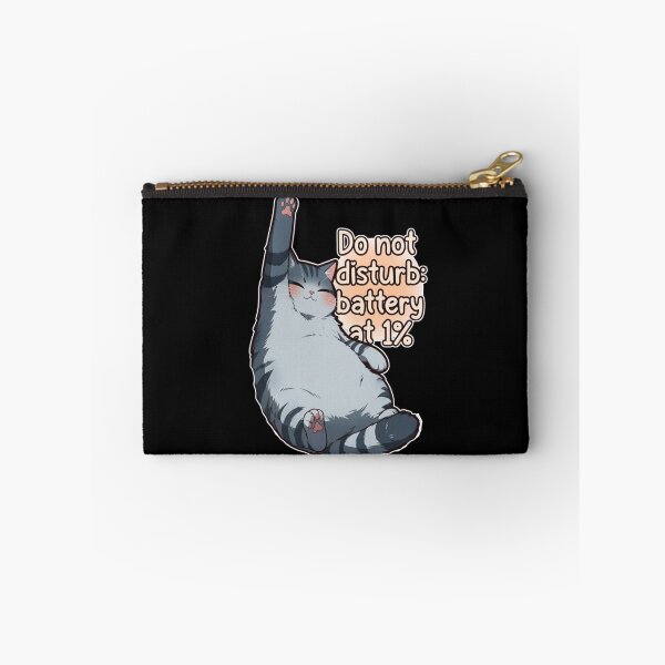 Item preview, Do Not Disturb Battery at 1% - Funny Sleepy Cat Quote designed and sold by Cust-tshirts.