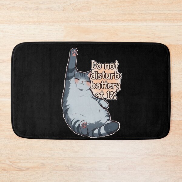 Item preview, Do Not Disturb Battery at 1% - Funny Sleepy Cat Quote designed and sold by Cust-tshirts.