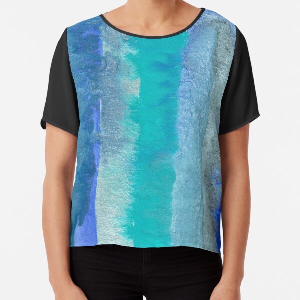 Large Watercolor Stripes digitized original watercolor painting Chiffon Top