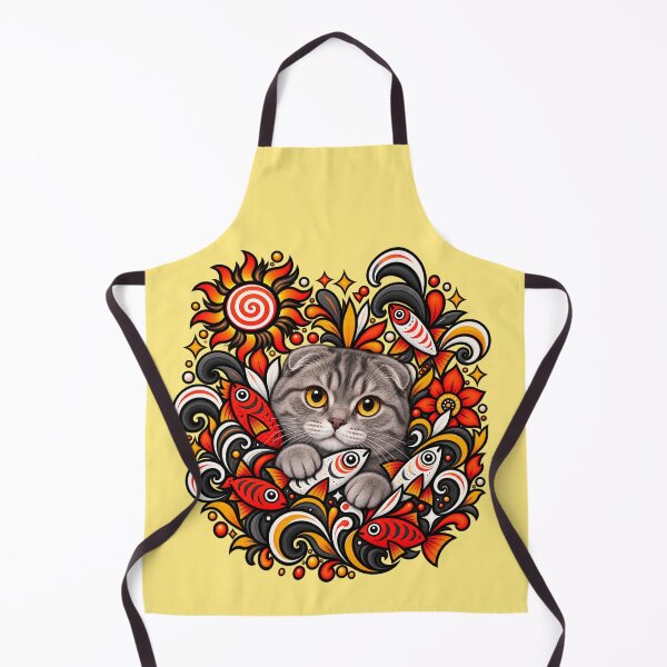 Item preview, Scottish Fold Floral Decor - Fish & Swirls designed and sold by PixelsPaws.