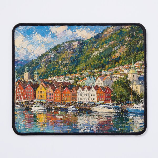 Item preview, Bergen, Norway – a painting of a summer day in this beautiful Scandinavian city. designed and sold by GalleryKauffeld.