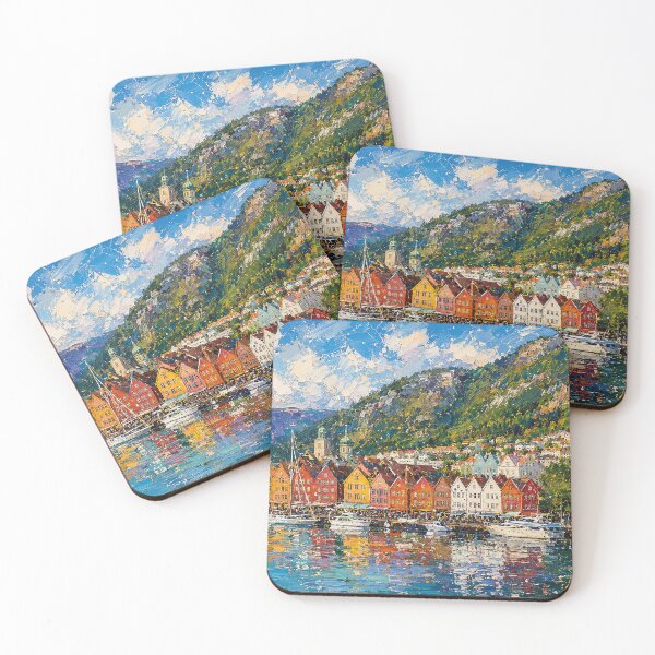 Item preview, Bergen, Norway – a painting of a summer day in this beautiful Scandinavian city. designed and sold by GalleryKauffeld.
