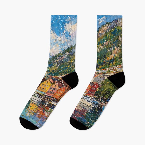 Item preview, Bergen, Norway – a painting of a summer day in this beautiful Scandinavian city. designed and sold by GalleryKauffeld.