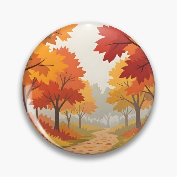 Item preview, Cozy Autumn Forest Path Wooden Bench Fall Leaves designed and sold by Herodestroyer.