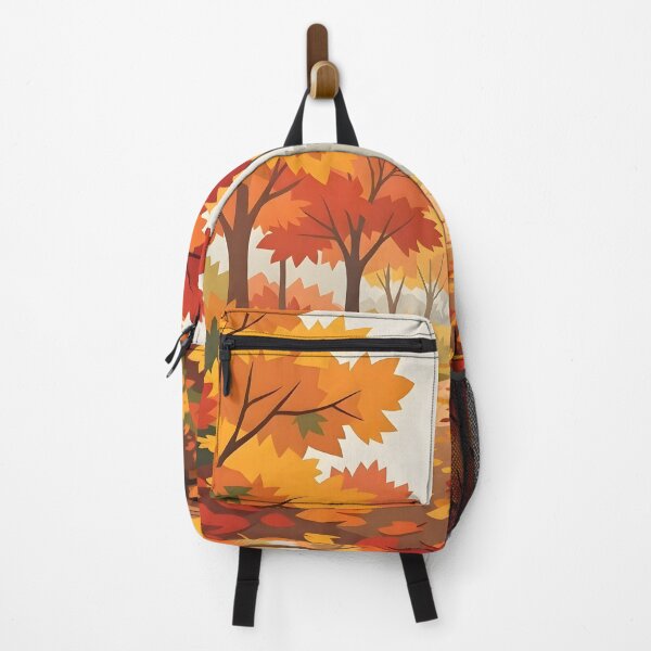 Item preview, Cozy Autumn Forest Path Wooden Bench Fall Leaves designed and sold by Herodestroyer.