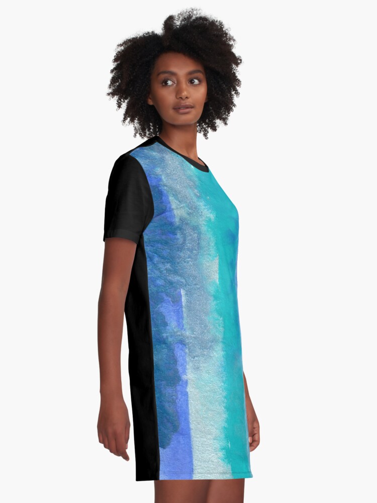 Alternate view of Large Watercolor Stripes digitized original watercolor painting Graphic T-Shirt Dress