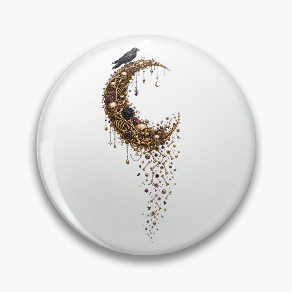 Item preview, ✨ MOONSTRUCK & MACABRE ✨  • Whimsy After Dark - CRESCENT OF BONES - RAVEN v2 designed and sold by WheelieGdArt.