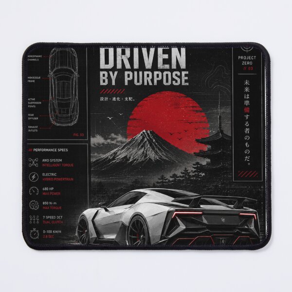 Item preview, Japanese Futuristic Car Concept | Hypercar Blueprint Sticker designed and sold by MidnightPistons.