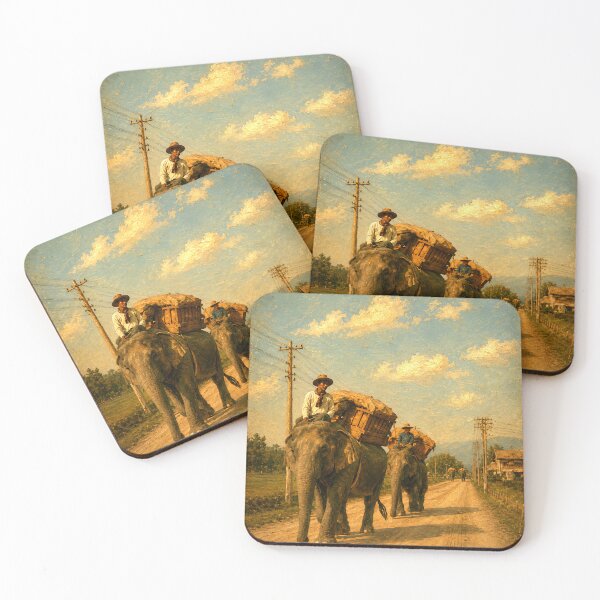 Item preview, Vintage Elephant Caravan Rural designed and sold by Koalangel.