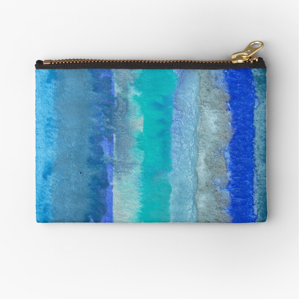 Large Watercolor Stripes digitized original watercolor painting Zipper Pouch