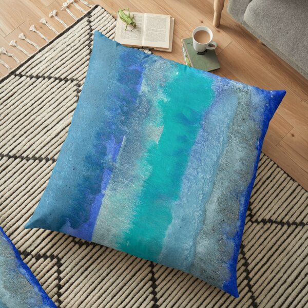 Large Watercolor Stripes digitized original watercolor painting Floor Pillow