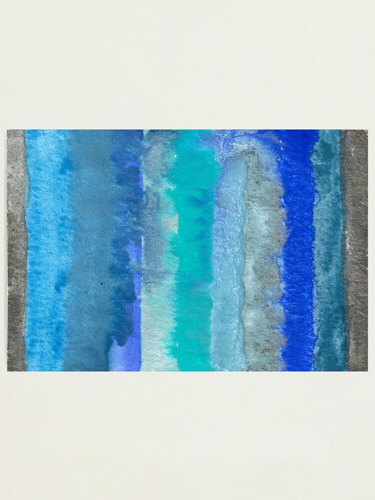 Alternate view of Large Watercolor Stripes digitized original watercolor painting Photographic Print