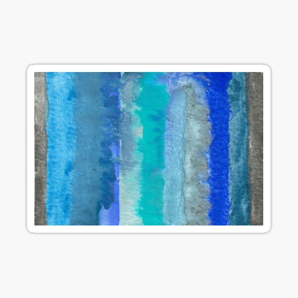 Large Watercolor Stripes digitized original watercolor painting Sticker