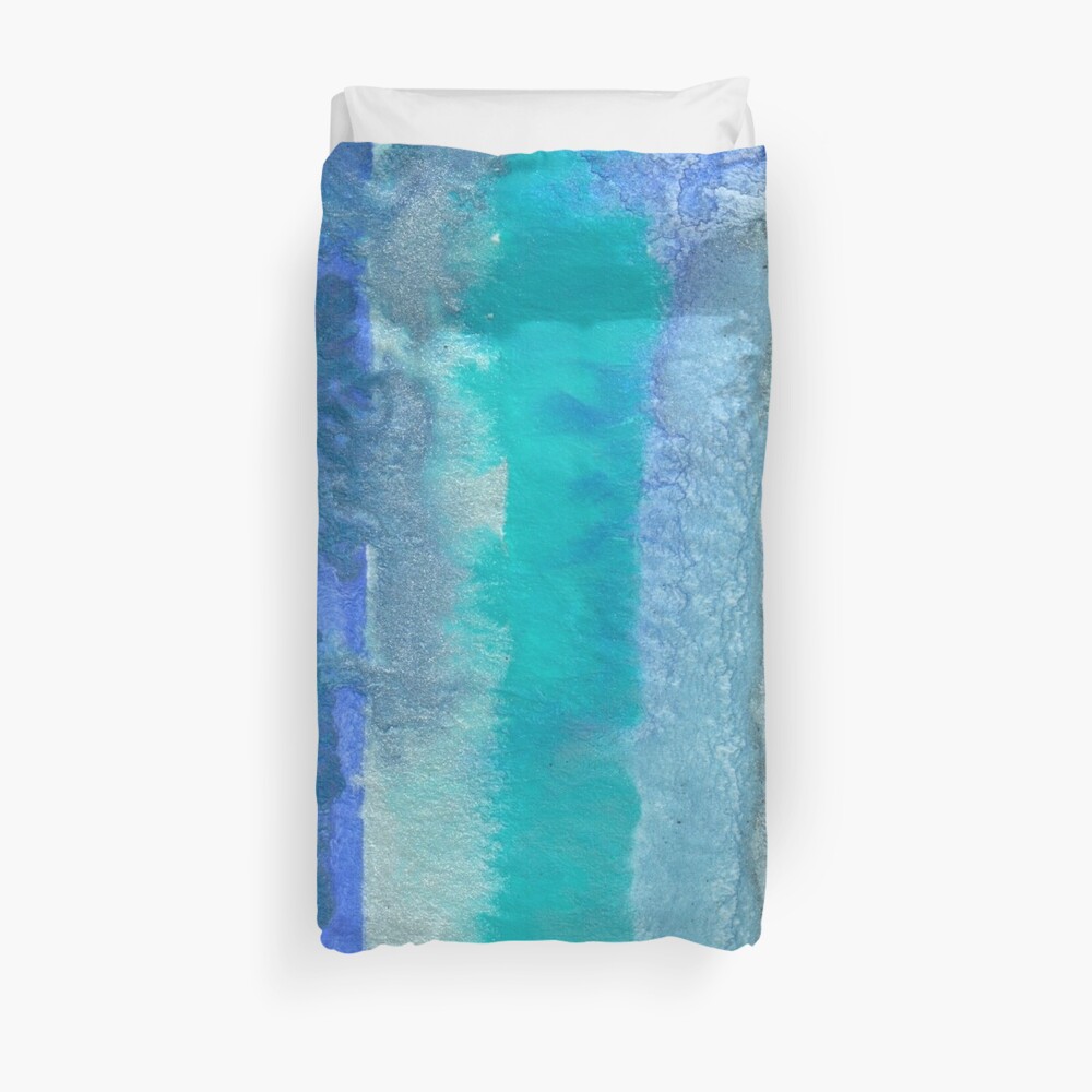 Large Watercolor Stripes digitized original watercolor painting Duvet Cover
