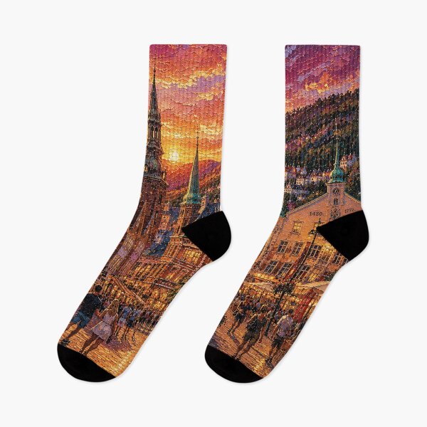 Item preview, Bergen, Norway – a painting of a summer night in this beautiful Scandinavian city. designed and sold by GalleryKauffeld.