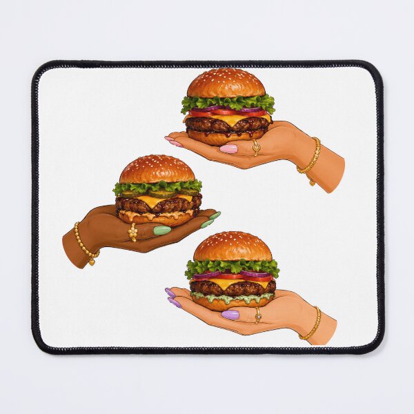 Item preview, Burger Foodie Hands Illustration Art designed and sold by DjFreeq.