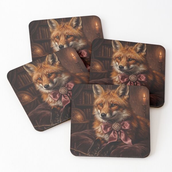 Item preview, Royal Red Fox Pink Bow designed and sold by Real Beast Art.
