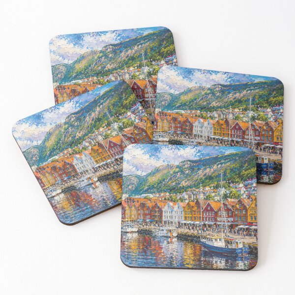 Item preview, Bergen, Norway – a painting of a summer day in this beautiful Scandinavian city. designed and sold by GalleryKauffeld.
