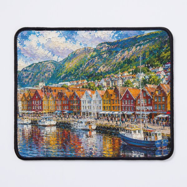 Item preview, Bergen, Norway – a painting of a summer day in this beautiful Scandinavian city. designed and sold by GalleryKauffeld.