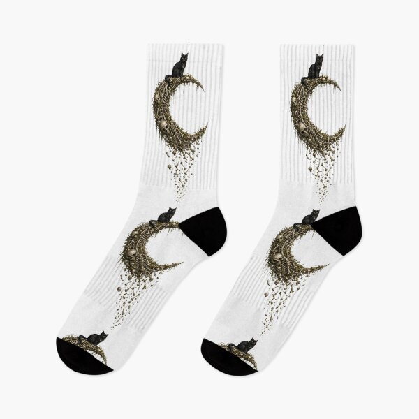 Item preview, ✨ MOONSTRUCK & MACABRE ✨  • Whimsy After Dark - CRESCENT OF BONES - BLACK CAT designed and sold by WheelieGdArt.