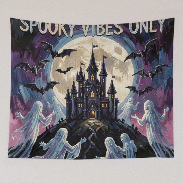 Item preview, Spooky Vibes Only Haunted Castle Halloween designed and sold by Serene Strokes Art.