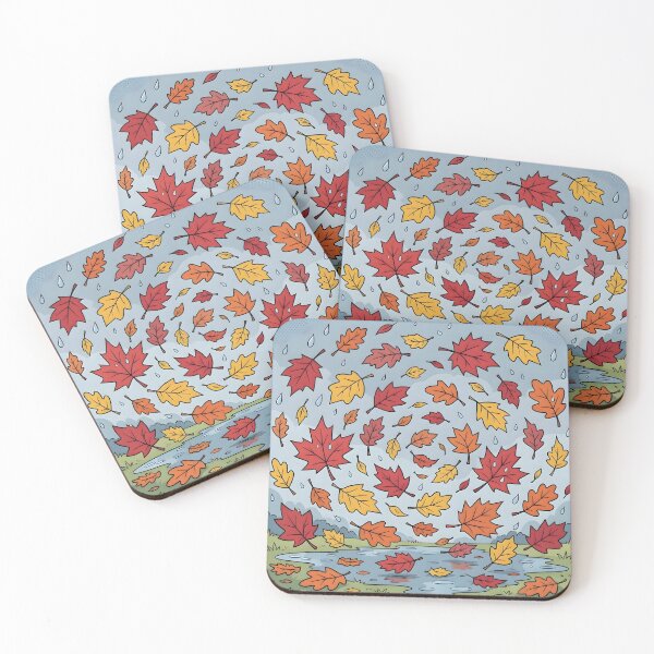Item preview, Swirling Autumn Maple Leaves Rainy Fall Day designed and sold by Herodestroyer.