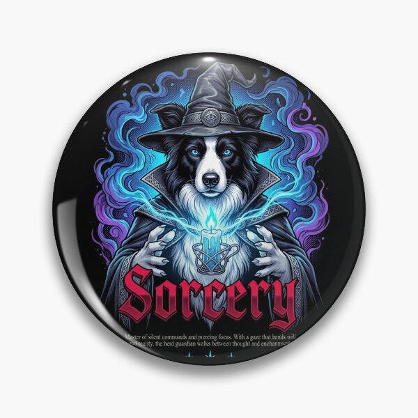 Aperçu de l'œuvre Border Collie Sorcier Magicien Chien Mystique Gothique Vintage créée et vendue par Ada’s Mystic Atelier .