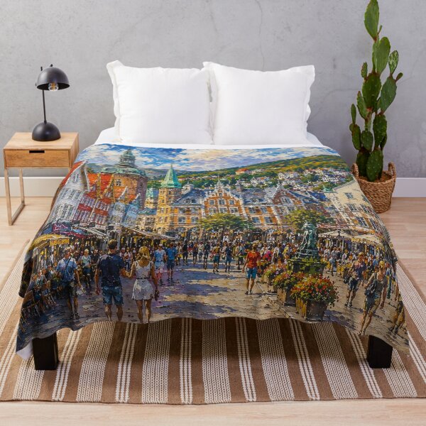 Item preview, A painting of Bergen, Norway – A Beautiful city in Scandinavia. designed and sold by GalleryKauffeld.