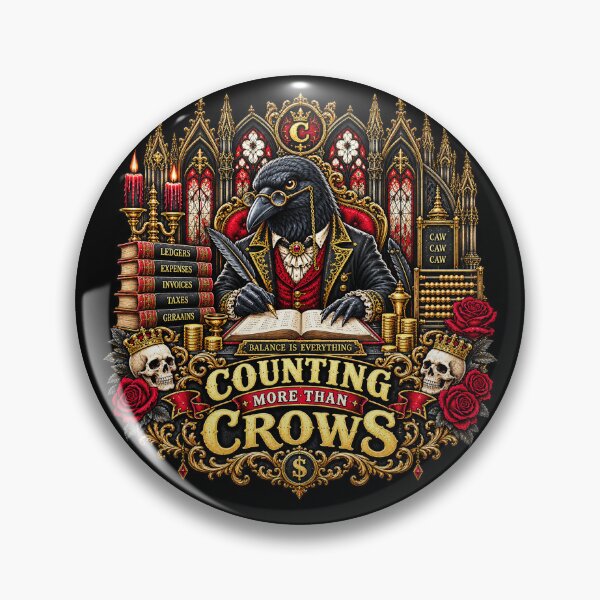 Item preview, Counting Crows – Balance Is Everything Gothic Accountant Raven designed and sold by TheInkRaven.