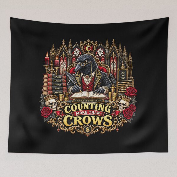 Item preview, Counting Crows – Balance Is Everything Gothic Accountant Raven designed and sold by TheInkRaven.