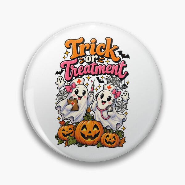 Item preview, Trick Or Treatment Funny Halloween Ghost Nurse Pun designed and sold by Lombardino.