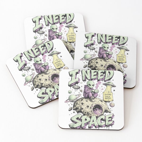 Item preview, I NEED SPACE Alien Funny Space Meme Outer Space UFO Astronomy Humor T-Shirt designed and sold by HER-WAY.