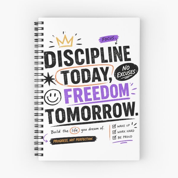 Item preview, Discipline Today Freedom Tomorrow Motivational Quote designed and sold by Soffar-So-good.