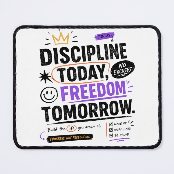 Item preview, Discipline Today Freedom Tomorrow Motivational Quote designed and sold by Soffar-So-good.